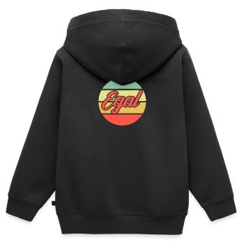 Egal - Kinder Premium Organic Zip Hoodie - Schwarz - Hinten - AI Model Kid Male (0cm)