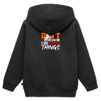 Motocross - Kids Premium Organic Zip-up Hoodie - black - Back - AI Model Kid Male (0cm)