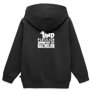 Bachelor Diplom - Kinder Premium Organic Zip Hoodie - Schwarz - Hinten - AI Model Kid Male (0cm)