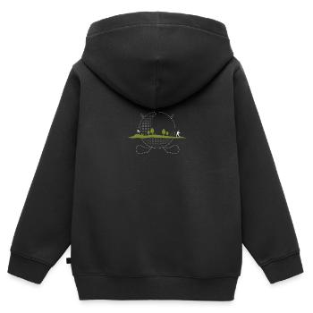 Golfeur - Sweat Premium à capuche zippé enfant bio - noir - Dos - AI Model Kid Male (0cm)