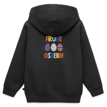 Frohe Ostern - Kinder Premium Organic Zip Hoodie - Schwarz - Hinten - AI Model Kid Male (0cm)