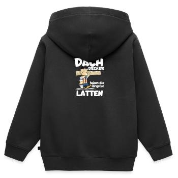 Dachdecker - Kinder Premium Organic Zip Hoodie - Schwarz - Hinten - AI Model Kid Male (0cm)
