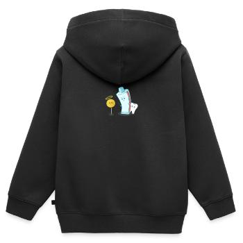 Süßer kleiner Zahn wird von Zahnpasta beschützt - Kinder Premium Organic Zip Hoodie - Schwarz - Hinten - AI Model Kid Male (0cm)