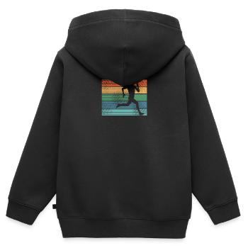 Running Jogging Running - Kids Premium Organic Zip-up Hoodie - black - Back - AI Model Kid Male (0cm)