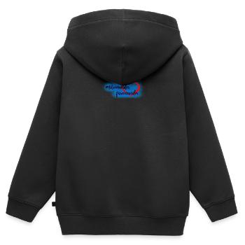 miteinander fuereinander - Kinder Premium Organic Zip Hoodie - Schwarz - Hinten - AI Model Kid Male (0cm)