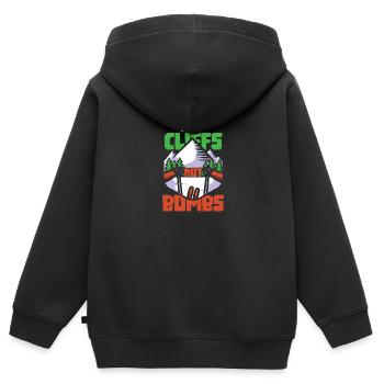Les falaises de ski drop pas des bombes - Sweat Premium à capuche zippé enfant bio - noir - Dos - AI Model Kid Male (0cm)