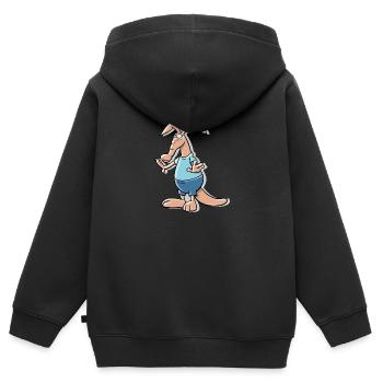 Erdferkel - Kinder Premium Organic Zip Hoodie - Schwarz - Hinten - AI Model Kid Male (0cm)