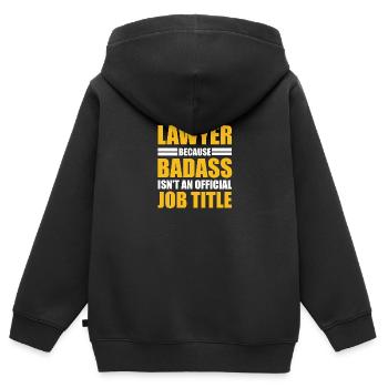 Rechtsanwalt, Anwalt Badass - Kinder Premium Organic Zip Hoodie - Schwarz - Hinten - AI Model Kid Male (0cm)