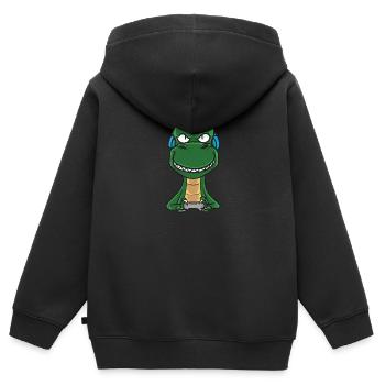 Console de jeu Gamer T-Rex - Sweat Premium à capuche zippé enfant bio - noir - Dos - AI Model Kid Male (0cm)