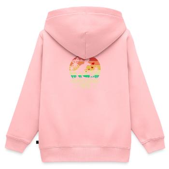 Papasaurus Rex - Sweat Premium à capuche zippé enfant bio - rose - Dos - AI Model Kid Female (0cm)