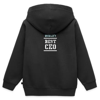 WORLD'S BEST CEO - Kinder Premium Organic Zip Hoodie - Schwarz - Hinten - AI Model Kid Male (0cm)