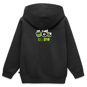 Kinder Grosser Bruder Traktor Shirt 2021 - Kinder Premium Organic Zip Hoodie - Schwarz - Hinten - AI Model Kid Male (0cm)
