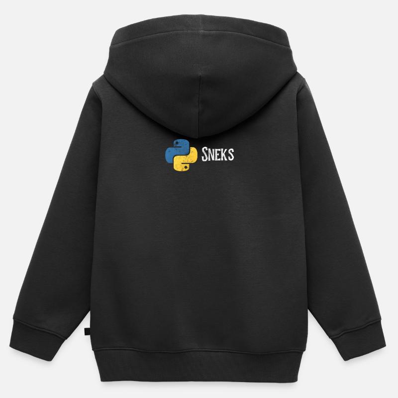 Programmazione programmatore divertente Python in difficoltà - Felpa Premium con cappuccio con zip bambino bio - nero