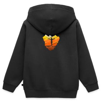 Slackline slacken Slacklining Seiltanzen Sunset - Kinder Premium Organic Zip Hoodie - Schwarz - Hinten - AI Model Kid Male (0cm)