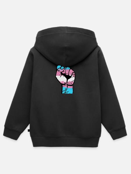 Trans Resist Faust - Kinder Premium Organic Zip Hoodie - Schwarz