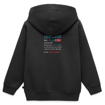 Impression classique de cadeau drôle de définition de pharmacien - Sweat Premium à capuche zippé enfant bio - noir - Dos - AI Model Kid Male (0cm)