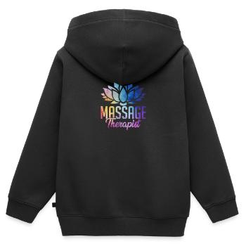 Massage Therapist - Kinder Premium Organic Zip Hoodie - Schwarz - Hinten - AI Model Kid Male (0cm)