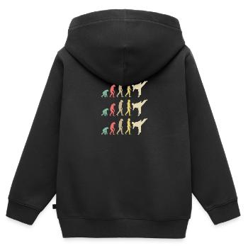 Karate Evolution - Taekwondo - Kinder Premium Organic Zip Hoodie - Schwarz - Hinten - AI Model Kid Male (0cm)