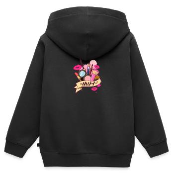 Make Up Artist Mua Kosmetik Beauty Salon Schminke - Kinder Premium Organic Zip Hoodie - Schwarz - Hinten - AI Model Kid Male (0cm)