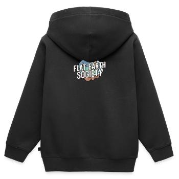 Flat Earth Society - Kinder Premium Organic Zip Hoodie - Schwarz - Hinten - AI Model Kid Male (0cm)