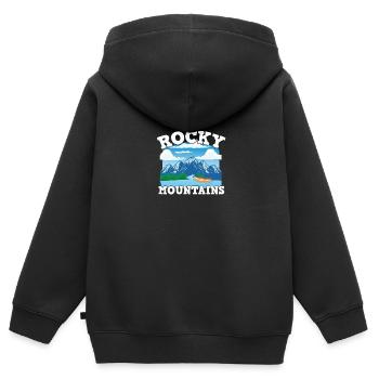 Canada pride Useh flag rocky mountains - Kinder Premium Organic Zip Hoodie - Schwarz - Hinten - AI Model Kid Male (0cm)