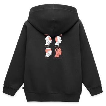 Kopfschmerzen Angeln Angler Fischer - Kinder Premium Organic Zip Hoodie - Schwarz - Hinten - AI Model Kid Male (0cm)