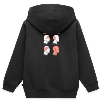 Kopfschmerzen Steuern Steuerberater - Kinder Premium Organic Zip Hoodie - Schwarz - Hinten - AI Model Kid Male (0cm)