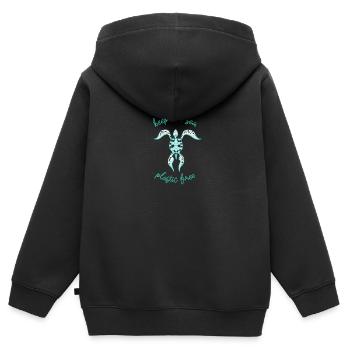 Keep The Sea Plastic Free - Stop Ocean Pollution - Kinder Premium Organic Zip Hoodie - Schwarz - Hinten - AI Model Kid Male (0cm)