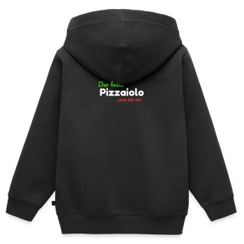 Le meilleur pizzaiolo ... c'est moi la pizza graphique - Sweat Premium à capuche zippé enfant bio - noir - Dos - AI Model Kid Male (0cm)