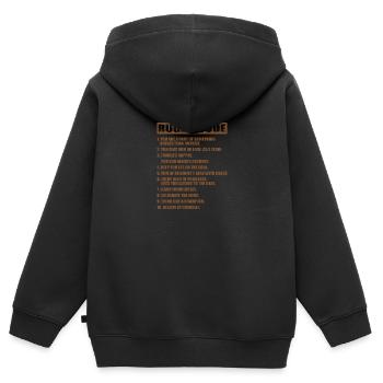 RUGBY CODE - Sweat Premium à capuche zippé enfant bio - noir - Dos - AI Model Kid Male (0cm)
