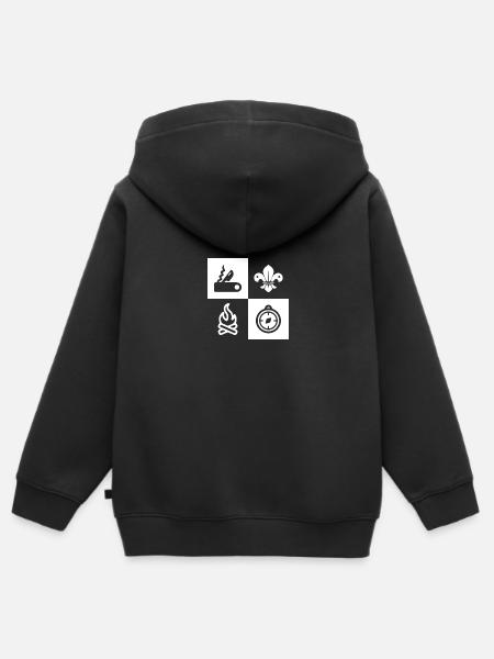 Pfadfinder Pfadfinder - Kinder Premium Organic Zip Hoodie - Schwarz
