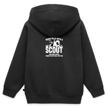 scout - Sweat Premium à capuche zippé enfant bio - noir - Dos - AI Model Kid Male (0cm)