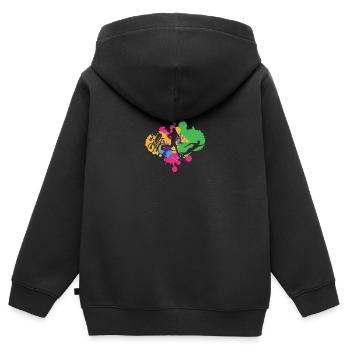 Triathlete Swimmer Cyclist Runner Vintage - Kinder Premium Organic Zip Hoodie - Schwarz - Hinten - AI Model Kid Male (0cm)