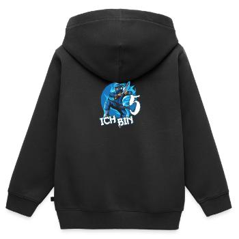 Blauer Ninja Fünften 5 Geburtstag Junge Geschenk - Kinder Premium Organic Zip Hoodie - Schwarz - Hinten - AI Model Kid Male (0cm)