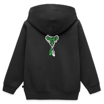 Irish Step Dancing Celtic Knot Heart - Kinder Premium Organic Zip Hoodie - Schwarz - Hinten - AI Model Kid Male (0cm)