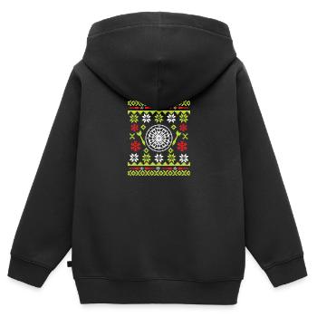 Noël laid Dart - Sweat Premium à capuche zippé enfant bio - noir - Dos - AI Model Kid Male (0cm)