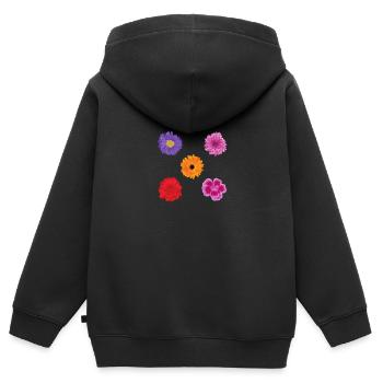 Blumen Motiv Set - Kinder Premium Organic Zip Hoodie - Schwarz - Hinten - AI Model Kid Male (0cm)