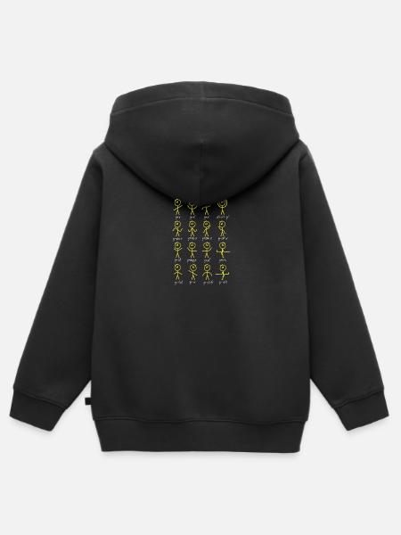 Funny Math Stick Figures Doing Functions - Kids Premium Organic Zip-up Hoodie - black