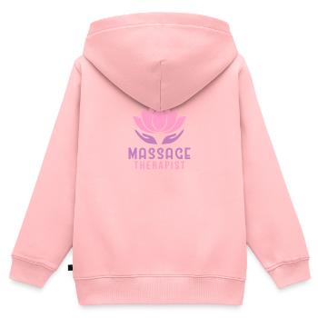 MASSAGE THÉRAPEUTE Massothérapeute - Sweat Premium à capuche zippé enfant bio - rose - Dos - AI Model Kid Female (0cm)