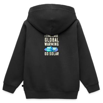 Solar Energy Photovoltaics PV - I challenge Global - Sweat Premium à capuche zippé enfant bio - noir - Dos - AI Model Kid Male (0cm)