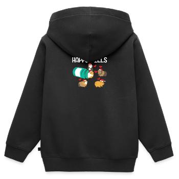 Lustiges Meerschweinchen Happy Pills Haustier - Kinder Premium Organic Zip Hoodie - Schwarz - Hinten - AI Model Kid Male (0cm)