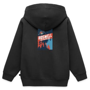 Roswell New Mexico USA Verschwörungstheorien Fun Gif - Kinder Premium Organic Zip Hoodie - Schwarz - Hinten - AI Model Kid Male (0cm)
