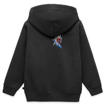 art de gant de combattant - Sweat Premium à capuche zippé enfant bio - noir - Dos - AI Model Kid Male (0cm)