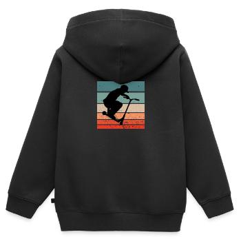Scooter Roller Skater Tricks - Kinder Premium Organic Zip Hoodie - Schwarz - Hinten - AI Model Kid Male (0cm)