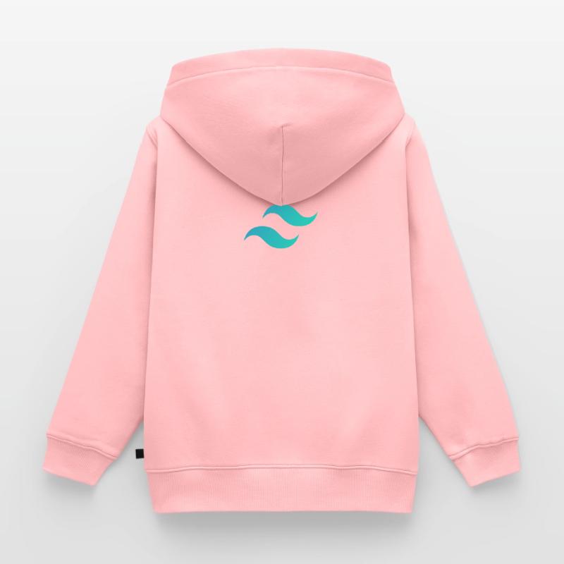 Tailwind CSS Mark - Codeur de programmeur de cadre CSS Sweat Premium à capuche zippé enfant bio