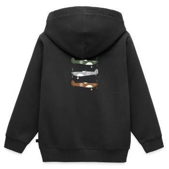 Pilot bunte Spitfire Flugzeuge Flugzeuge Geschenk - Kinder Premium Organic Zip Hoodie - Schwarz - Hinten - AI Model Kid Male (0cm)