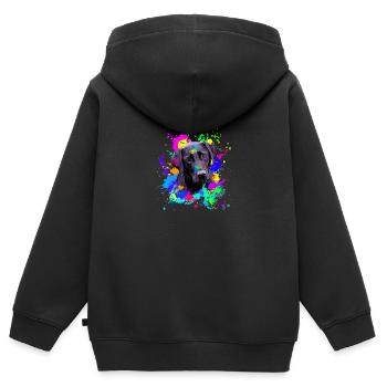 Süßer Schwarzer Labrador-Hund - Kinder Premium Organic Zip Hoodie - Schwarz - Hinten - AI Model Kid Male (0cm)