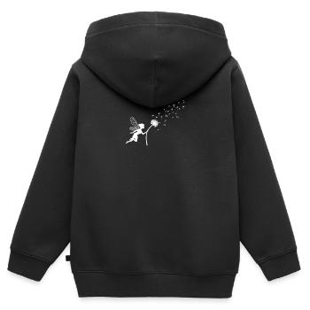 Schmetterlingdesign Pusteblumendesign mit Spruch - Kinder Premium Organic Zip Hoodie - Schwarz - Hinten - AI Model Kid Male (0cm)