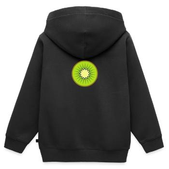 kiwi - Sweat Premium à capuche zippé enfant bio - noir - Dos - AI Model Kid Male (0cm)