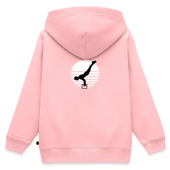 Calisthenics Appareils Calisthenics Park Cadeau - Sweat Premium à capuche zippé enfant bio - rose - Dos - AI Model Kid Female (0cm)